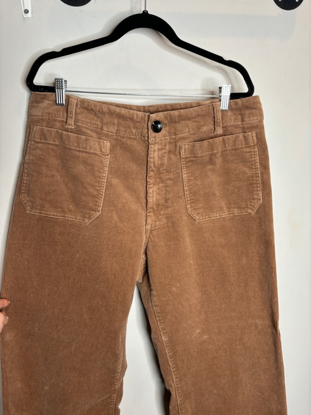 Quince Organic Stretch Corduroy Cropped Wide Leg Pants 16 Warm Brown - Picture 4 of 12